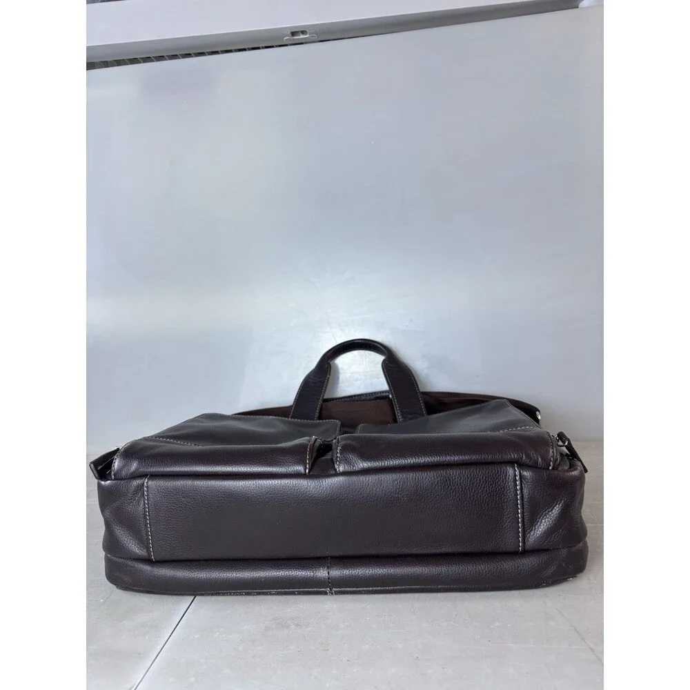 Henderson Laptop Briefcase Messenger Bag Leather Brown Travel Sleeve